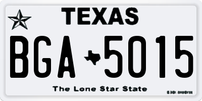 TX license plate BGA5015