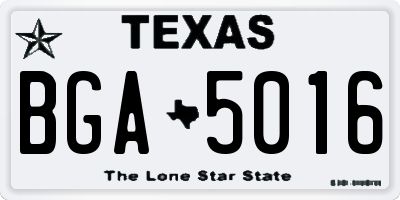 TX license plate BGA5016