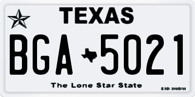 TX license plate BGA5021