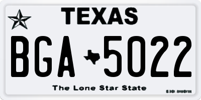 TX license plate BGA5022