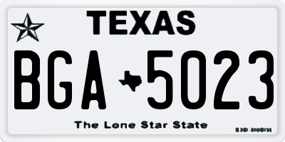 TX license plate BGA5023