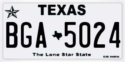 TX license plate BGA5024