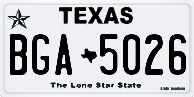 TX license plate BGA5026