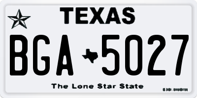 TX license plate BGA5027