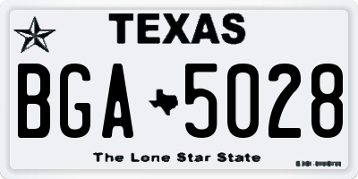TX license plate BGA5028