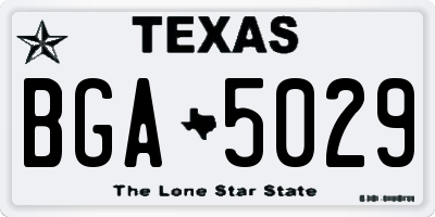 TX license plate BGA5029
