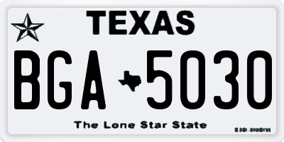 TX license plate BGA5030