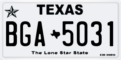 TX license plate BGA5031