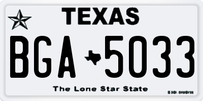 TX license plate BGA5033
