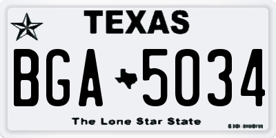 TX license plate BGA5034