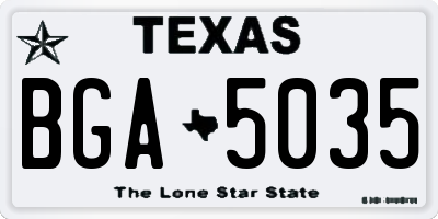 TX license plate BGA5035