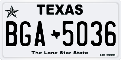 TX license plate BGA5036