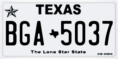 TX license plate BGA5037
