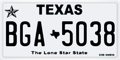 TX license plate BGA5038