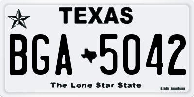 TX license plate BGA5042