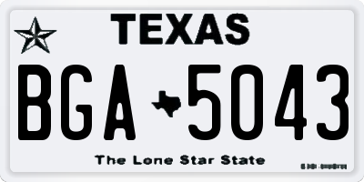 TX license plate BGA5043