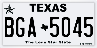 TX license plate BGA5045