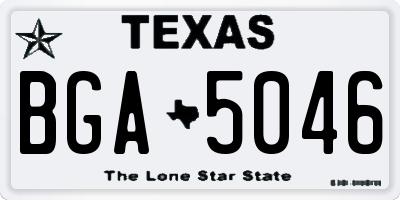 TX license plate BGA5046