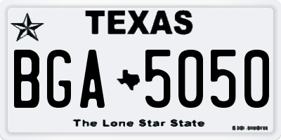 TX license plate BGA5050