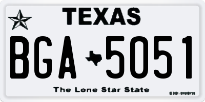 TX license plate BGA5051