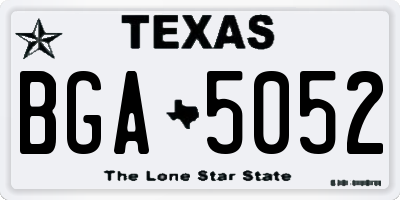 TX license plate BGA5052
