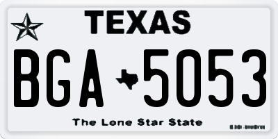 TX license plate BGA5053