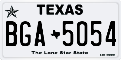 TX license plate BGA5054