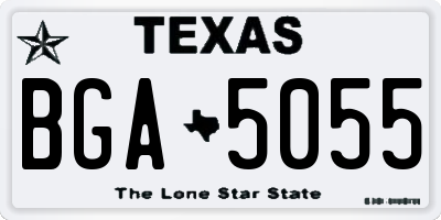 TX license plate BGA5055