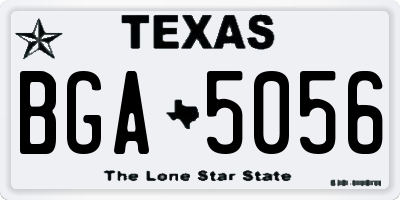 TX license plate BGA5056