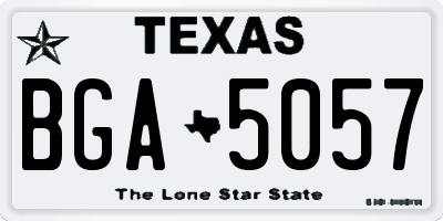 TX license plate BGA5057