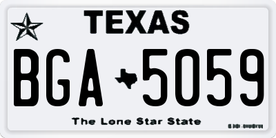 TX license plate BGA5059