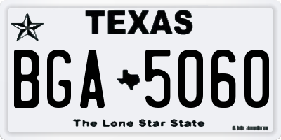 TX license plate BGA5060