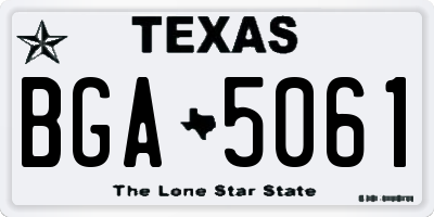 TX license plate BGA5061
