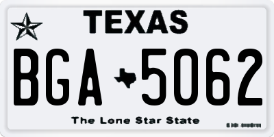 TX license plate BGA5062