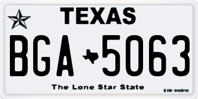 TX license plate BGA5063