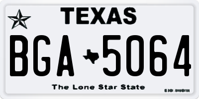 TX license plate BGA5064