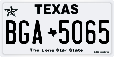 TX license plate BGA5065