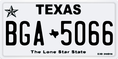 TX license plate BGA5066