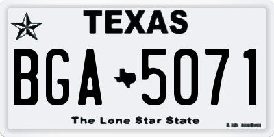 TX license plate BGA5071