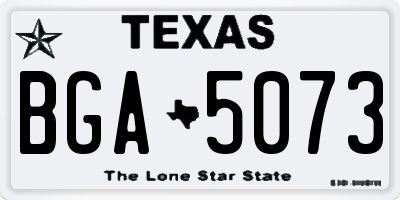 TX license plate BGA5073