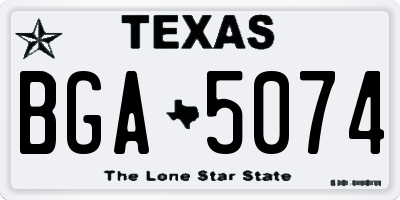 TX license plate BGA5074