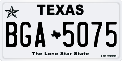 TX license plate BGA5075