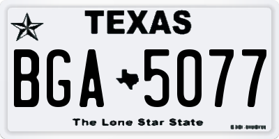 TX license plate BGA5077