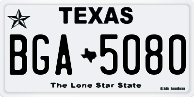 TX license plate BGA5080