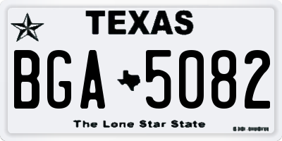 TX license plate BGA5082