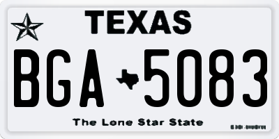 TX license plate BGA5083