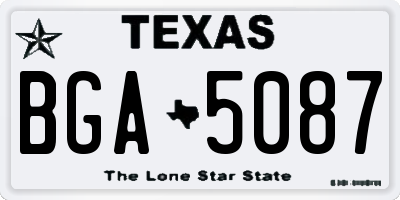 TX license plate BGA5087