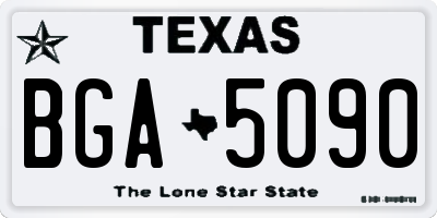 TX license plate BGA5090