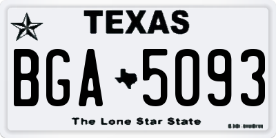 TX license plate BGA5093