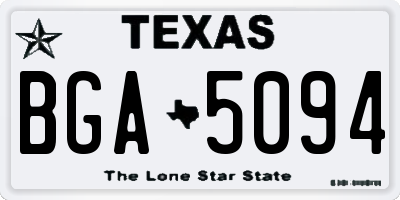 TX license plate BGA5094